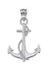 nice teeny-tiny anchor nautical rope white gold baby charm